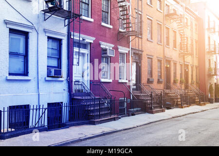 New York City historic Gay Street nel Greenwich Village quartiere di Manhattan NYC Foto Stock