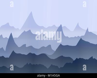 Vettore di astratta acquerello Misty Mountains paesaggio Illustrazione Vettoriale