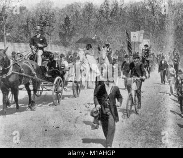 Coxey presso il Campidoglio. L'Esercito Commonweal lasciando Brightwood Camp. 1894 Foto Stock