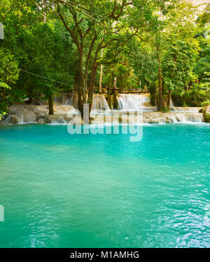 La TAT European Airlines Sae cascate. Bellissimo paesaggio. Luang Prabang. Laos. Foto Stock