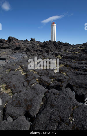 Malarrif lighhouse sulla costa ovest dell'Islanda Foto Stock