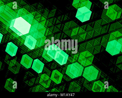 Tech cubetti di caos - abstract generati digitalmente immagine Foto Stock