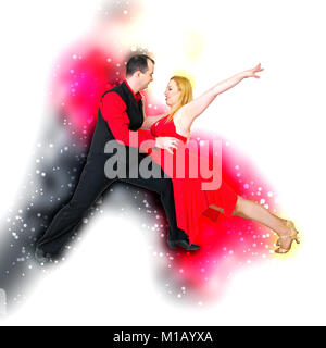 Migliorate digitalmente immagine di una salsa danze di coppia Foto Stock