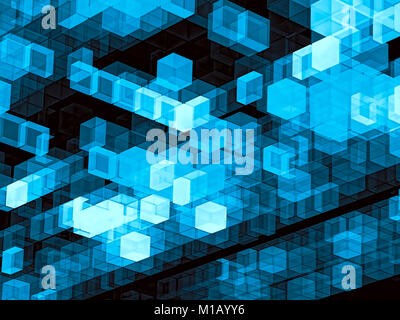 Matrice di cubetti - abstract generati digitalmente immagine Foto Stock