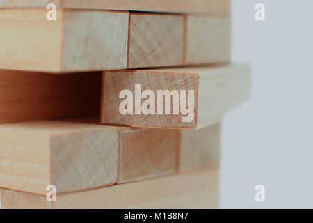 La torre da blocchi di legno. Foto Stock