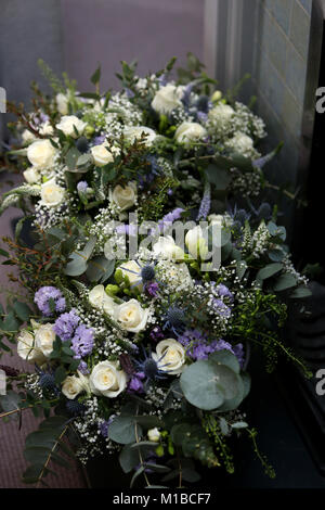 Fiori di nozze nella foto durante una pagina & matrimonio Immagine fotografata da Sam Stephenson in Londra, Regno Unito. Foto Stock