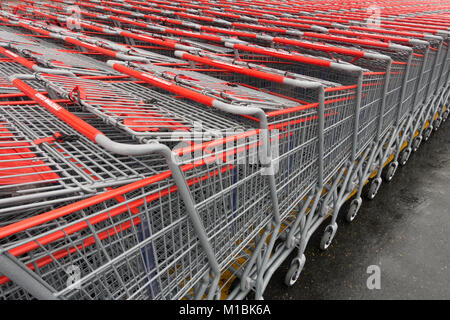 Costco wholesale shopping carts Brooklyn NYC Foto Stock