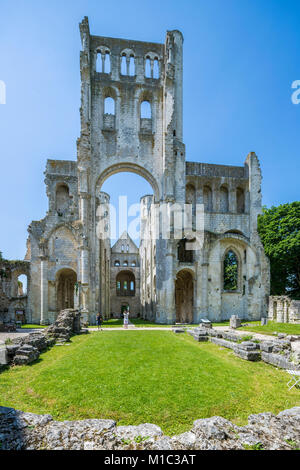 Jumièges le rovine dell'Abbazia, Seine-Maritime, Normandie, Francia, Europa Foto Stock