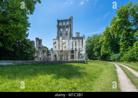 Jumièges le rovine dell'Abbazia, Seine-Maritime, Normandie, Francia, Europa Foto Stock