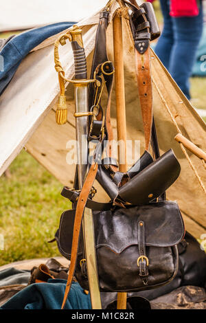 La guerra civile Encampment   Paxton, Massachusetts, STATI UNITI D'AMERICA Foto Stock