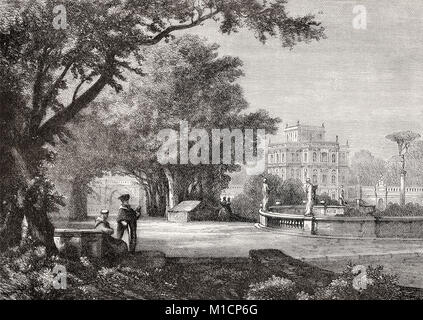La Villa Doria Pamphili, paesaggistici più grande parco pubblico di Roma del XIX secolo Foto Stock