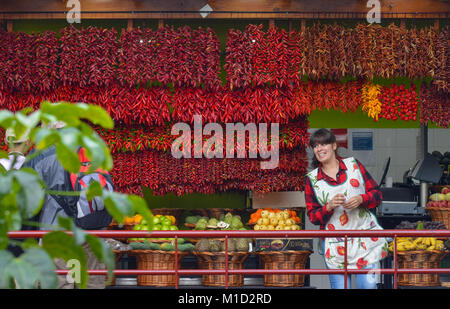 Mercato settimanale 'Mercado dos Lavra Dores, Market Hall', Funchal, Madeira, Portogallo, Wochenmarkt, Markthalle 'Mercado dos Lavradores' Foto Stock