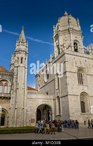 'Mosteiro dos Jeronimos monastero', Belem, Lisbona, Portogallo, Kloster 'Mosteiro dos Jeronimos', Lisbona Foto Stock