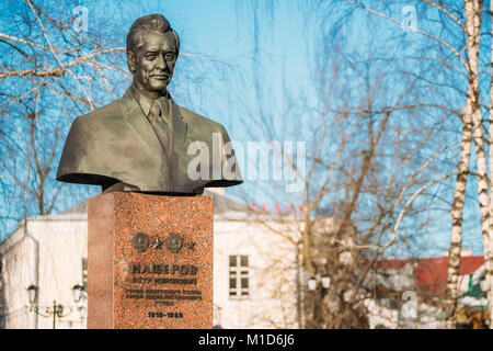 Vitebsk, Bielorussia. Monumento a Pyotr Mironovich Masherov fu il primo segretario del comitato bielorusso del Partito Comunista dell Unione Sovietica e communi Foto Stock