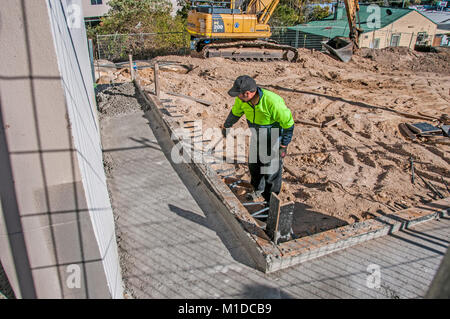 Gosford, Australia - 9 settembre. 2017: costruzione progressi su un blocco di nuove unità abitative in costruzione a 47 Beane San Nuovo Galles del Sud, Australia. Foto Stock