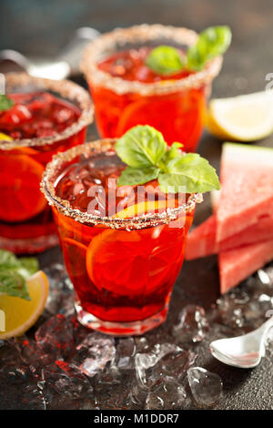 Anguria di agrumi e basilico margarita Foto Stock