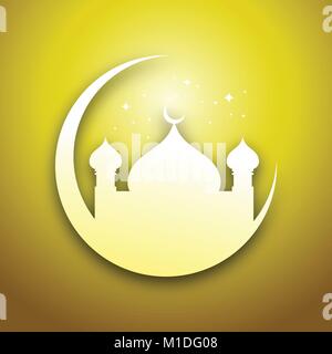 Golden Eid Mubarak Vector Graphic Design Premium Illustrazione Vettoriale