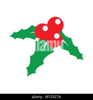 Holly Berry Design piatto vettore grafico illustrazione simbolo segno di Design Illustrazione Vettoriale