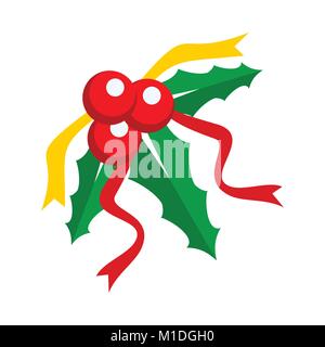 Decorate in maniera semplice Holly Berry vettore grafico illustrazione simbolo segno di Design Illustrazione Vettoriale