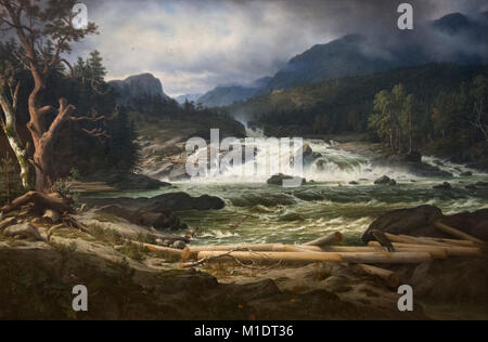 Thomas Fearnley: Il Labro scende a Kongsberg (1837) Foto Stock