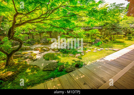 Giardino Zen Kyoto Foto Stock