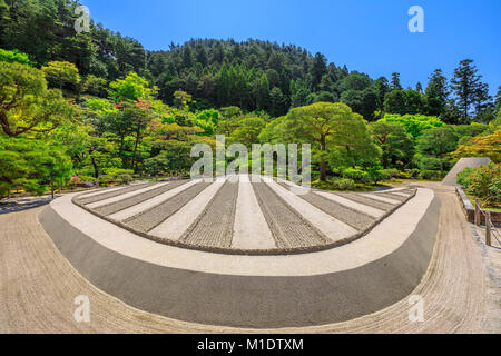 Giardino Zen nel Padiglione di Argento Foto Stock