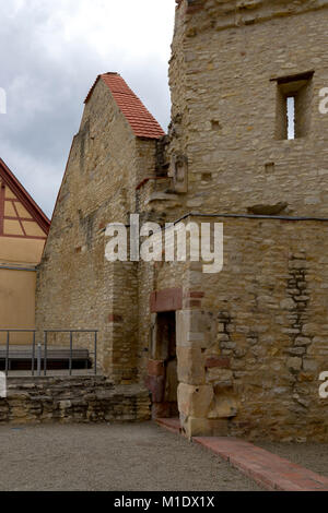 Ingelheim, Germania - Giugno 17th, 2017: la rovina del castello di pfalz di Karl dem Grossen, Carlo Magno, Carlo Magno, Carolus Magnus. Renania Palatinato, Foto Stock