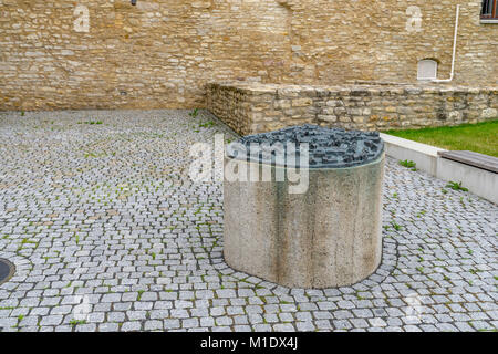 Ingelheim, Germania - Giugno 17th, 2017: la rovina del castello di pfalz di Karl dem Grossen, Carlo Magno, Carlo Magno, Carolus Magnus. Renania Palatinato, Foto Stock