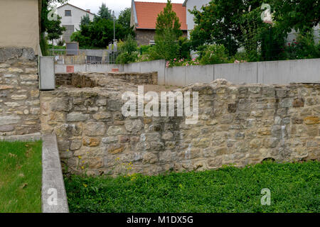 Ingelheim, Germania - Giugno 17th, 2017: la rovina del castello di pfalz di Karl dem Grossen, Carlo Magno, Carlo Magno, Carolus Magnus. Renania Palatinato, Foto Stock