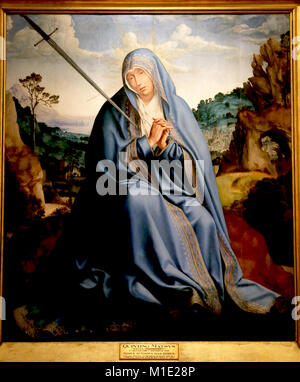 Vergine dei dolori. Dipinto da Qentin Matsys o dalla sua bottega. C. 1510. Olio su tela. Arte Antiga, Lisbona. Foto Stock