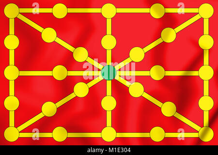 3D Regno di Navarra bandiera. 3D'illustrazione. Foto Stock