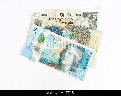 Royal Bank of Scotland RBS Sterline Banconote Foto Stock