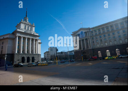 Ex Partito Comunista House, Sofia, Bulgaria, Europa Foto Stock