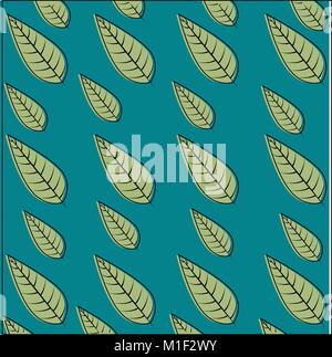 Carino leafs decoratives sfondo pattern illustrazione vettoriale design Illustrazione Vettoriale