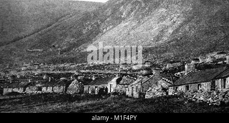 Il villaggio abbandonato di ST KILDA, subito dopo gli abitanti lasciarono l'isola su 29agosto, 1930 Foto Stock