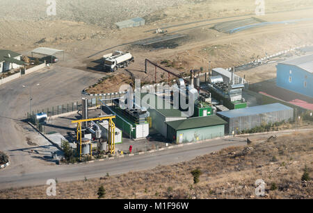 Vista aerea di rifiuti domestici di fabbrica di riciclaggio Foto Stock