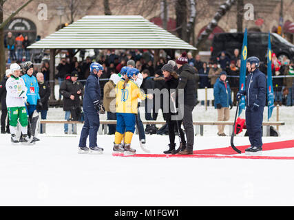 WStockholm, Svezia, 30 gennaio, 2018. Il Duca e la Duchessa di Cambridge, Tour di Svezia 30th-31th Gennaio,2018. Qui a Vasaparken, Stoccolma. /Alamy Live News Foto Stock