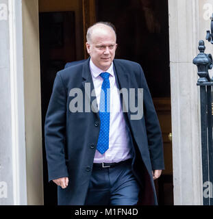 Londra 30 gennaio 2018, Chris temolo, Segretario dei trasporti lasciare 10 Downing Street folloiwng una riunione del gabinetto Credito: Ian Davidson/Alamy Live News Foto Stock