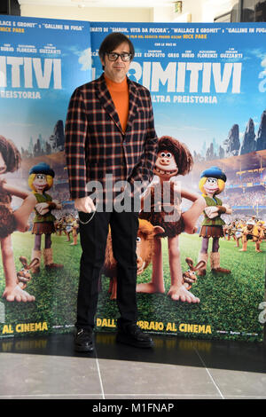 Roma Italia 30 gennaio 2018 Cinema Adriano - Photocall presentazione film i primitivi, Greg la voce del personaggio di credito Grullo: Giuseppe Andidero/Alamy Live News Foto Stock