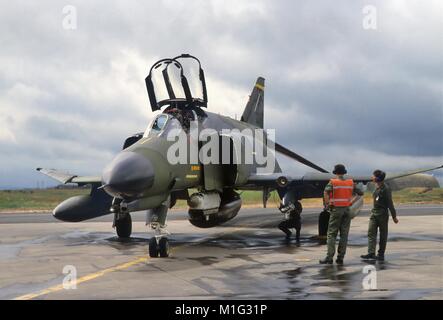 US Air Force Base in Spangdahlem federale (Germania), F 4 Phantom II fighter di 52° Tactical Fighter Wing, Giugno 1985 Foto Stock