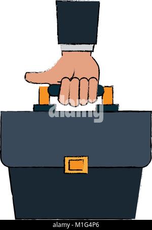 Mano con valigetta Illustrazione Vettoriale