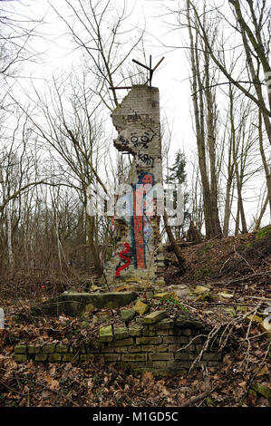 Berlino, il pezzo riscoperto del muro di Berlino del 1961, foto Kazimierz Jurewicz, Foto Stock