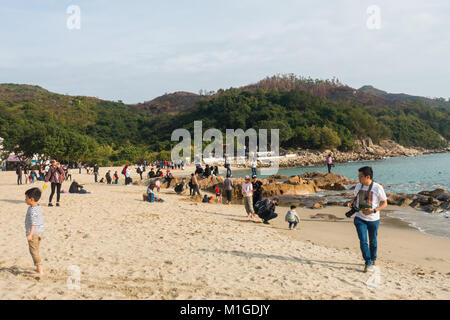 Hung Shing Yeh Beach sull Isola di Lamma, Hong Kong, Cina Foto Stock