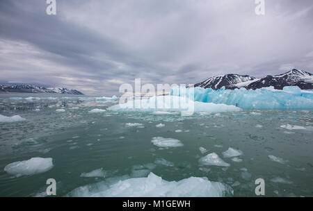 Imponente ghiacciaio Monaco nell arcipelago delle Svalbard in Norvegia Foto Stock