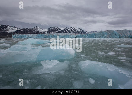 Imponente ghiacciaio Monaco nell arcipelago delle Svalbard in Norvegia Foto Stock