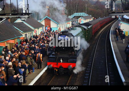 Il Flying Scotsman a Grovsmont Foto Stock