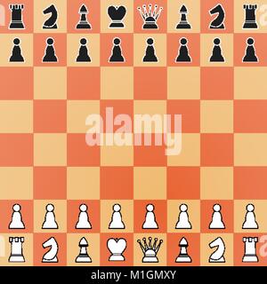 Scacchiera con figure. Set di icone di gioco Illustrazione Vettoriale