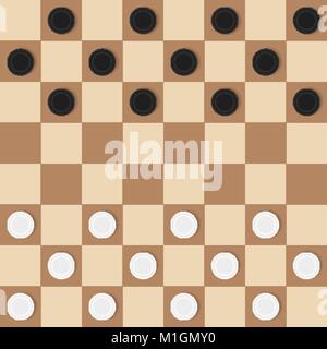 Gioco dama illustrazione. In bianco e nero nelle figure Illustrazione Vettoriale