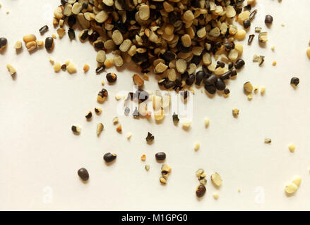 Split frantumato Black gram semi sano cibo naturale Foto Stock