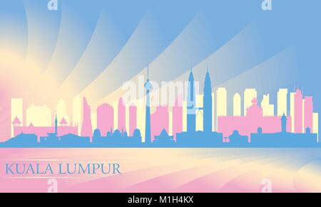 Kuala Lumpur skyline della citta'. Vettore illustrazione silhouette Illustrazione Vettoriale